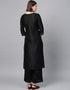 Black Poly Silk Palazzo Suit Back View
