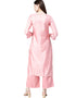 Pink Poly Silk Palazzo Suit Back View