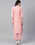 Pink Poly Silk Palazzo Suit Back View