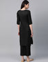 Black Poly Silk Palazzo Suit Back View