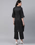 Black Poly Silk Palazzo Suit Back View