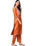 Orange Poly Silk Palazzo Suit Closure View