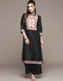 Black Poly Silk Palazzo Suit