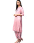 Pink Poly Silk Palazzo Suit Closure View