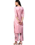 Pink Poly Silk Palazzo Suit Back View