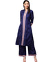 Blue Poly Silk Palazzo Suit