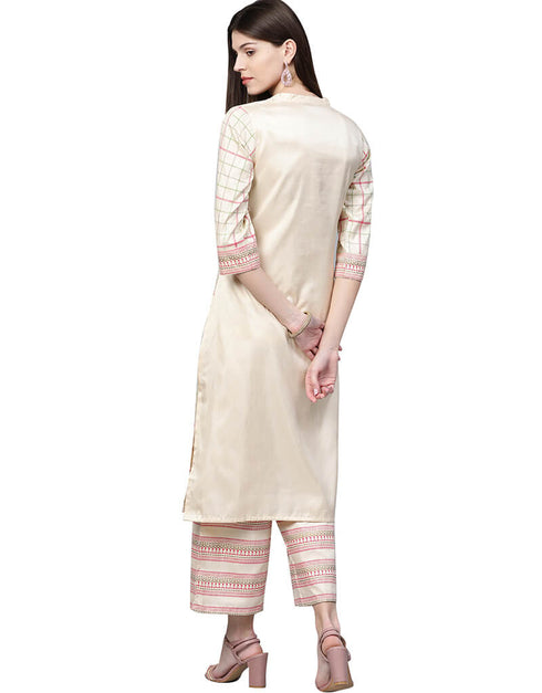 White Poly Silk Palazzo Suit Back View