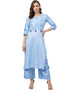 Sky Blue Poly Silk Palazzo Suit