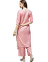 Rose Pink Poly Silk Palazzo Straight Back View