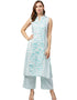 Sky Blue Poly Silk Palazzo Straight