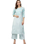 Sky Blue Poly Silk Palazzo Straight