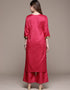 Pink Poly Silk Palazzo Straight Back View