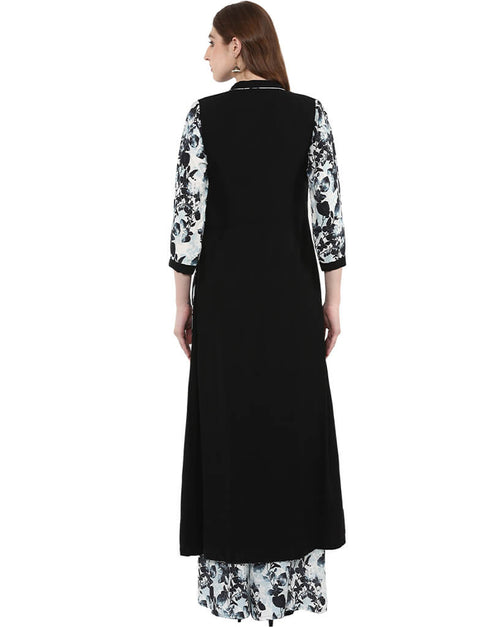 Black Rayon Palazzo Straight Back View