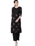 Black Rayon Palazzo Straight