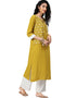 Yellow Rayon Palazzo Straight Closure View
