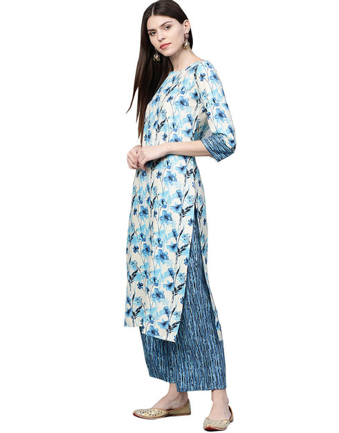 White Cotton Palazzo Straight Closure View