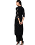 Black Cotton Palazzo Straight Back View