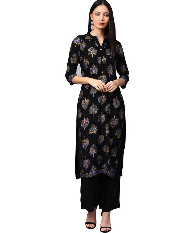 Black Cotton Palazzo Straight