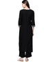 Black Cotton Palazzo Straight Back View