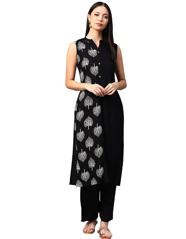 Black Cotton Palazzo Straight