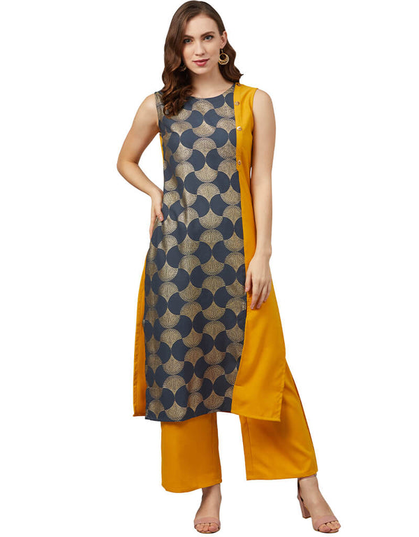 Yellow Rayon Palazzo Straight