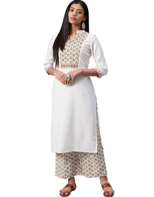White Rayon Palazzo Straight