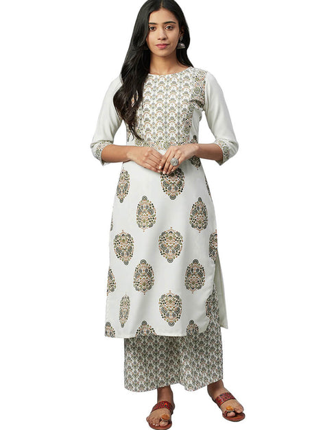 White Rayon Palazzo Straight