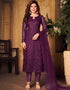 Purple Net Chudidar Suit