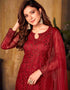 Maroon Net Chudidar Suit Closure View