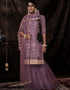 Purple Soft Net Sharara Suit