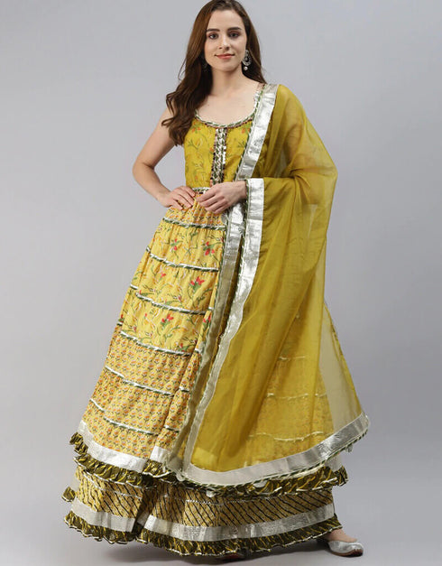 Yellow Cotton Pant Suit Closure View