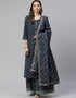 Blue Cotton Sharara Suit