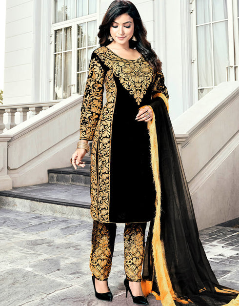 Black Heavy 9000 Velvet Pant Suit