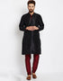Black Kurta Dhupion Silk Payjama