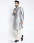 Gray Kurta Dhupion Silk Payjama Closure View