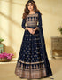 Navy Blue Real Georgette Anarkali Suit