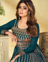 Teal Real Georgette Anarkali Suit Closure View