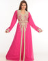 Islamic Pink Georgette Hand Embroidery Party Wear Kaftan