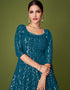 Teal Lehenga style Salwar Suit Designer Salwar Suit Salwar Kameez in Embroidery, Sequins & Lace Work Closure View
