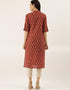 Red Cotton Anarkali Kurti Back View