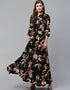 Black Viscose Rayon Anarkali Kurti