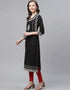 Black Viscose Rayon Anarkali Kurti Closure View