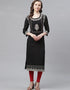Black Viscose Rayon Anarkali Kurti
