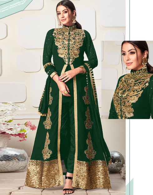 Green Koti Concept Fox Georgette Chudidar Suit