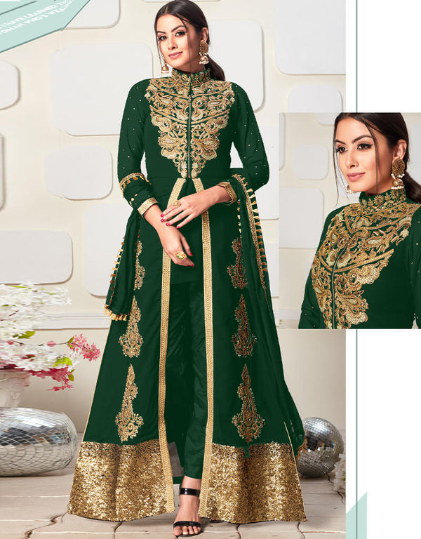 Green Koti Concept Fox Georgette Chudidar Suit