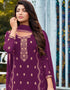 Purple Heavy Fox Georgette Pant Suit Closure View