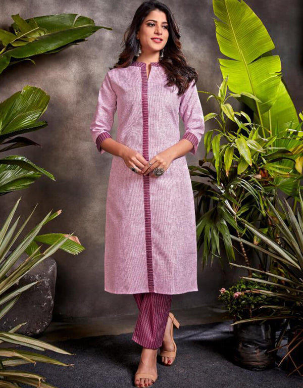 Purple Heavy Kadi Silk Pant Straight