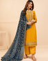 Yellow Georgette Palazzo Suit