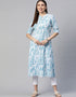 Blue Cotton Straight Kurti