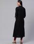 Black Cotton Straight Kurti Back View
